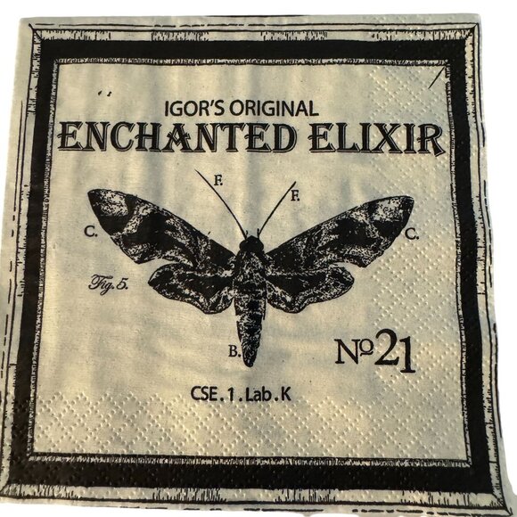 Halloween Napkins Gothic Themed Black & White Lot Of 12 For Collage Mixed Media - Picture 7 of 10